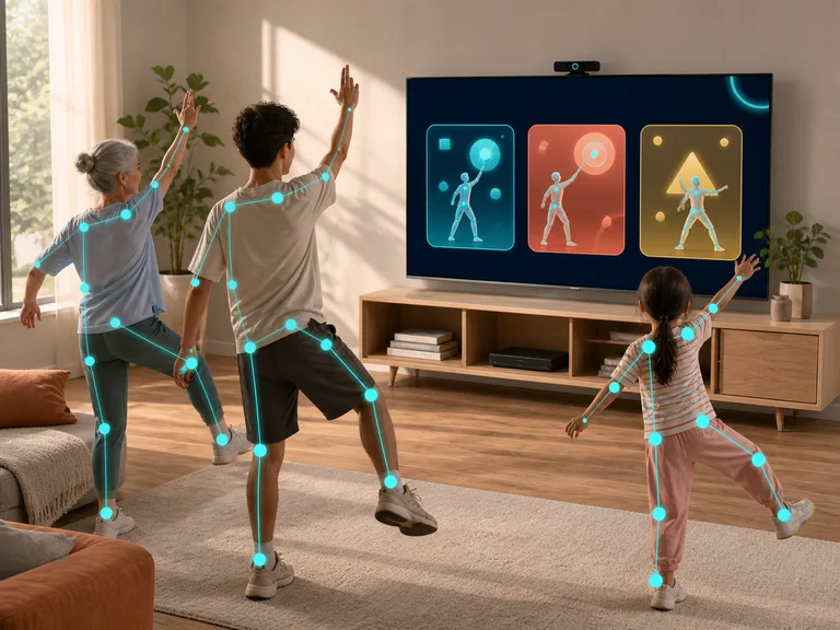People of different ages choosing a webcam motion game together